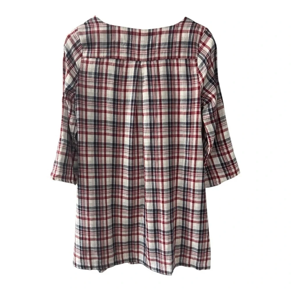 The NINES 100% Cotton Plaid Midi Dress Size S Women